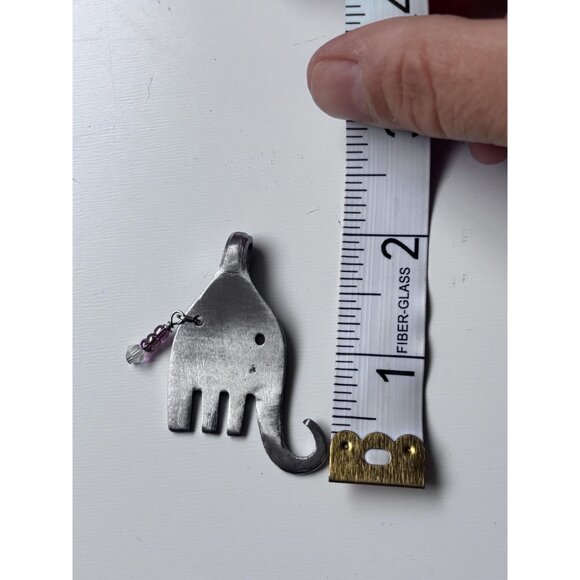 Handmade Elephant Pendant: silverware jewelry upcycled fork necklace - Picture 6 of 6
